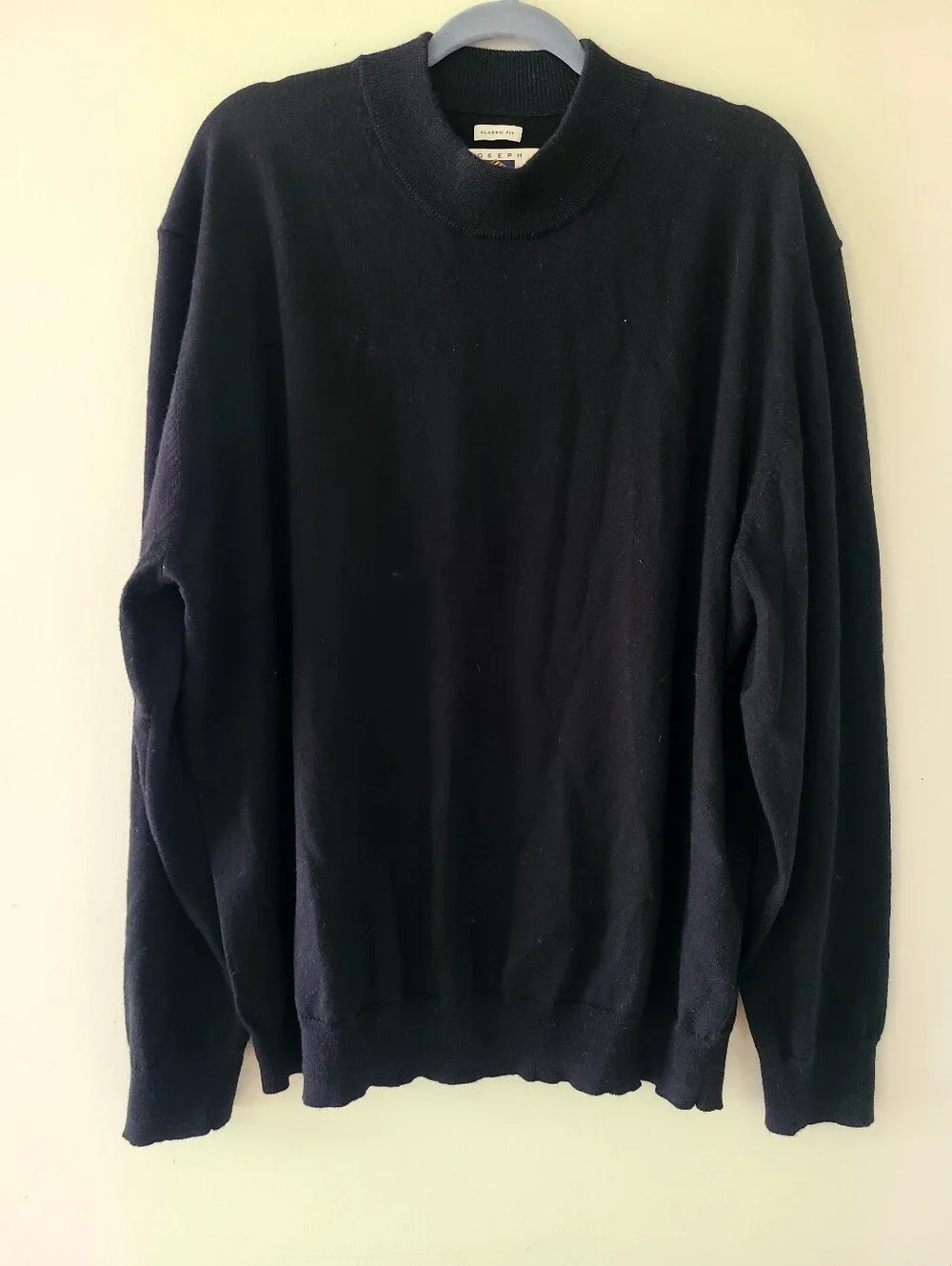 Joseph Abboud Merino Wool Blend Black Crewneck Sweater 2X Classic Fit